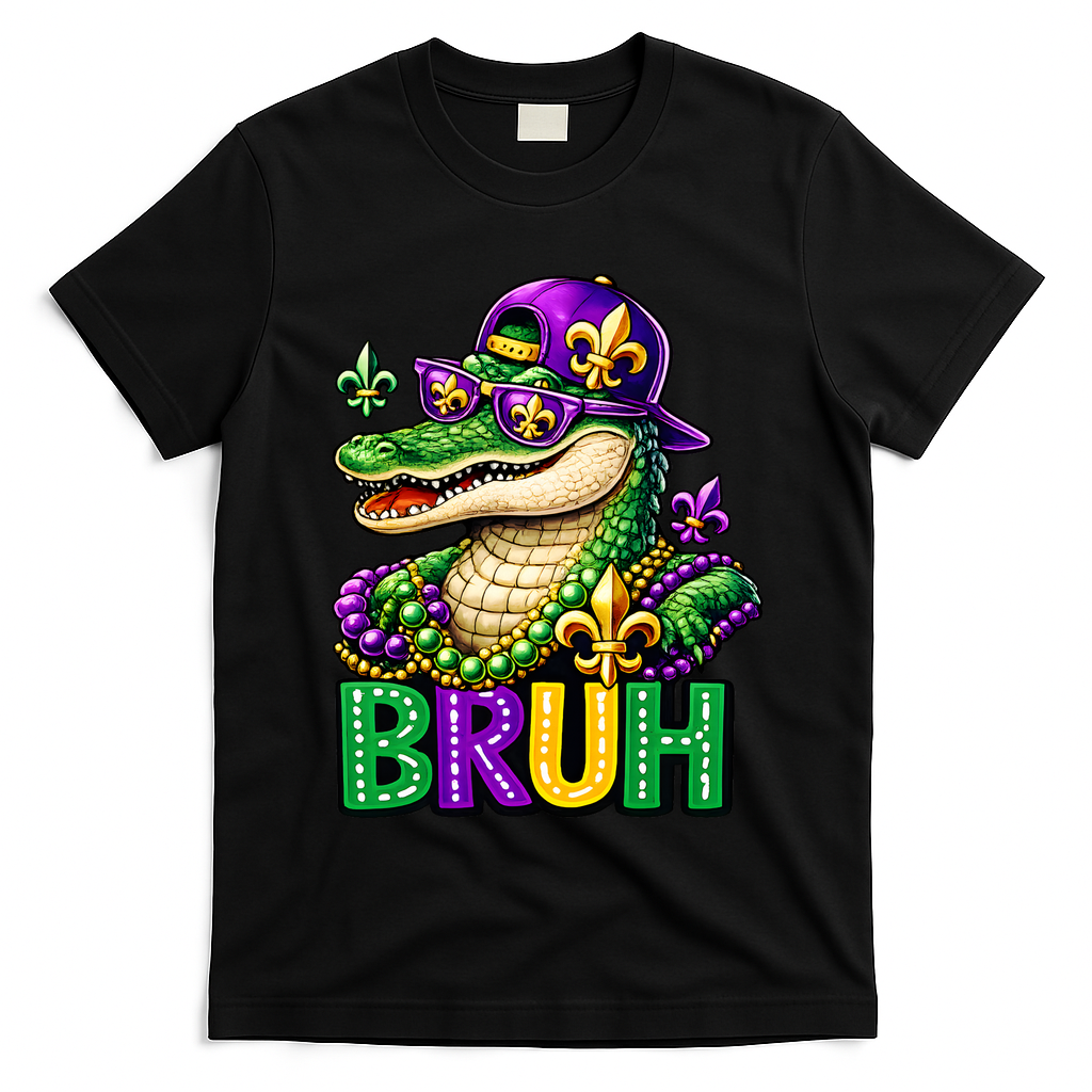 Mardigator Alligator Bruh Mardi Gras T-Shirt