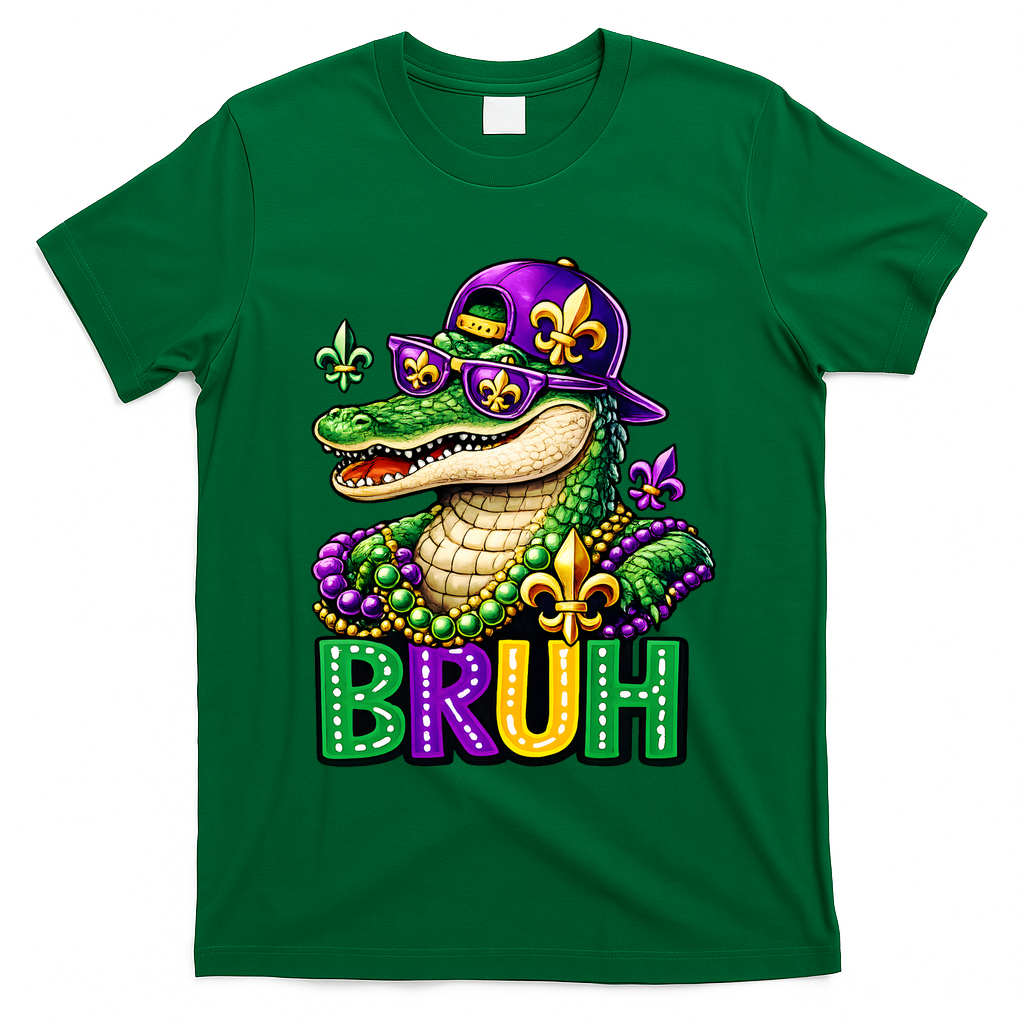 Mardigator Alligator Bruh Mardi Gras T-Shirt