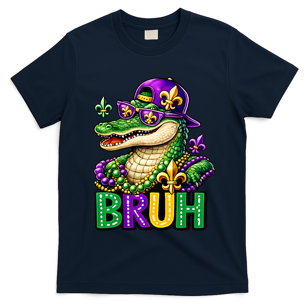 Mardigator Alligator Bruh Mardi Gras T-Shirt