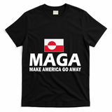 Make America Go Away MAGA Anti Trump Greenland Flag T-Shirt - Black