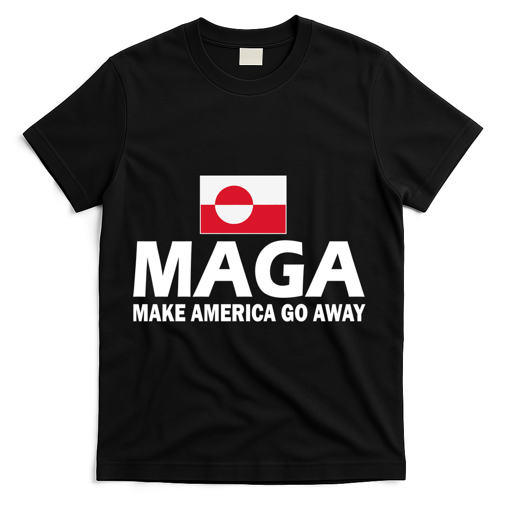 Make America Go Away MAGA Anti Trump Greenland Flag T-Shirt - Black