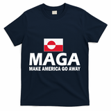 Make America Go Away MAGA Anti Trump Greenland Flag T-Shirt - Navy