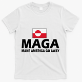 Make America Go Away MAGA Anti Trump Greenland Flag T-Shirt - White