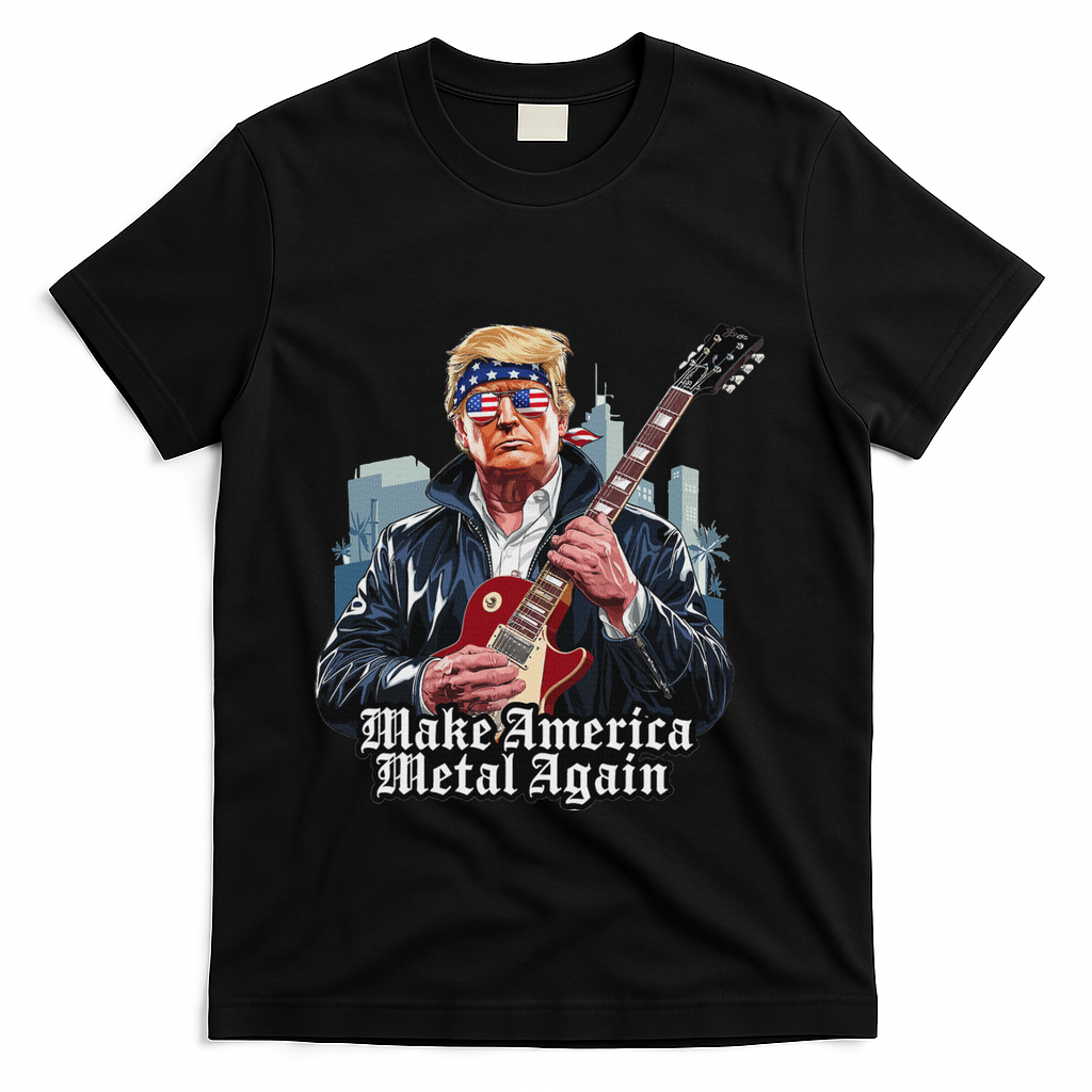 Make America Metal Again Trump Rock Heavy Music Thrash T-Shirt - Black