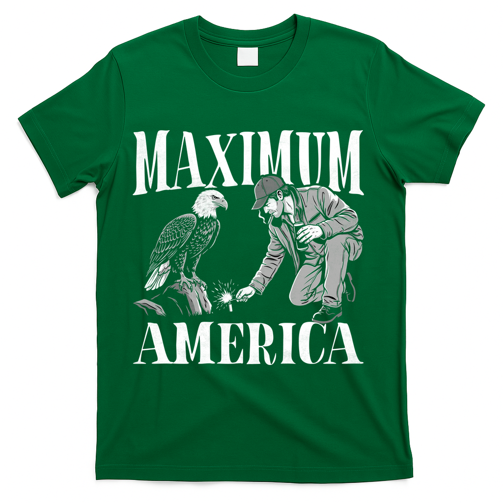 Maximum America Patriotic Bald Eagle T-Shirt - Green