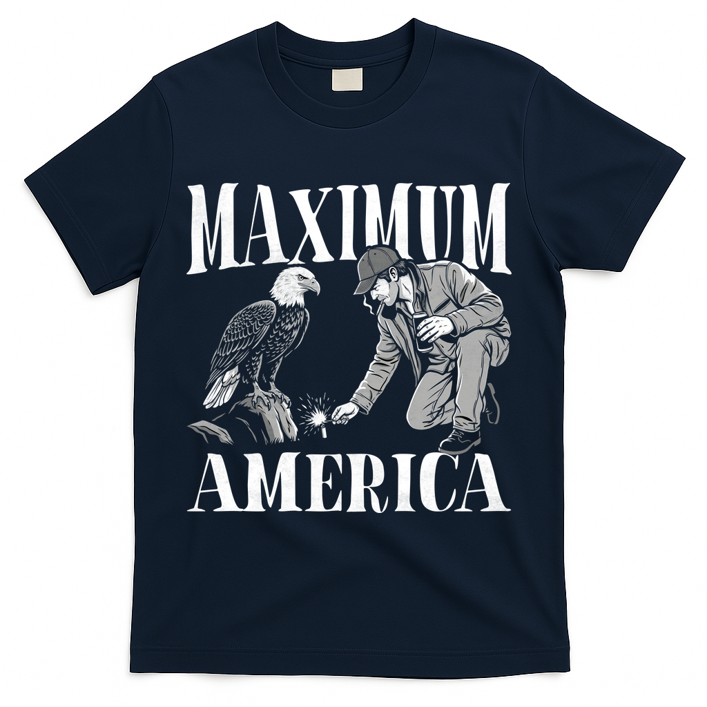 Maximum America Patriotic Bald Eagle T-Shirt - Navy