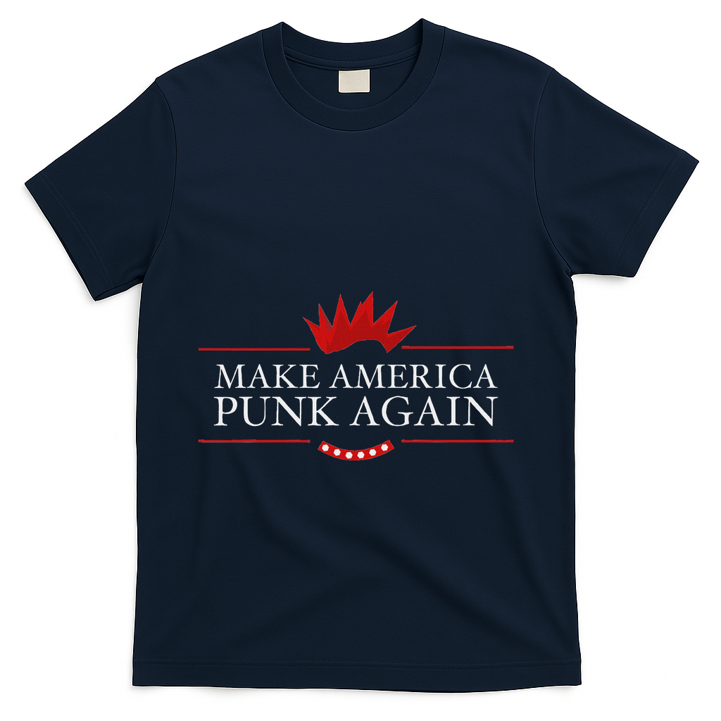 Make America Punk Again Anti Trump Rock Gift Idea T-Shirt - Navy