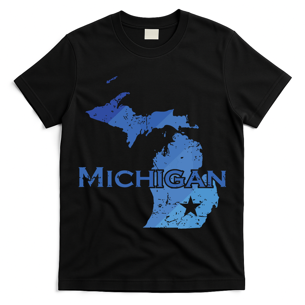 Michigan American State Outline Map Usa T-Shirt