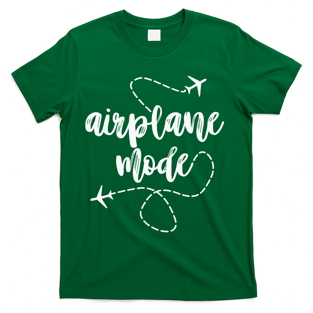 Mode Airplane Summer Vacation Travel Airplane T-Shirt - Green