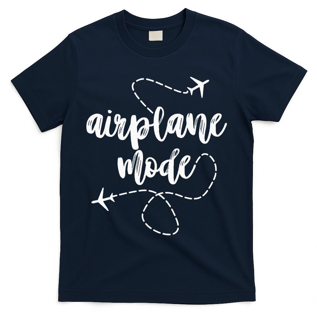 Mode Airplane Summer Vacation Travel Airplane T-Shirt - Navy