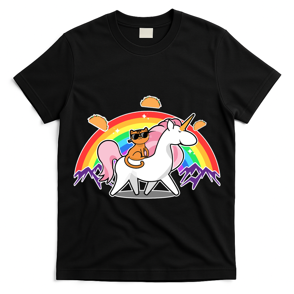 Magical Adventure Tacos Cat Unicorn Rainbow T-Shirt
