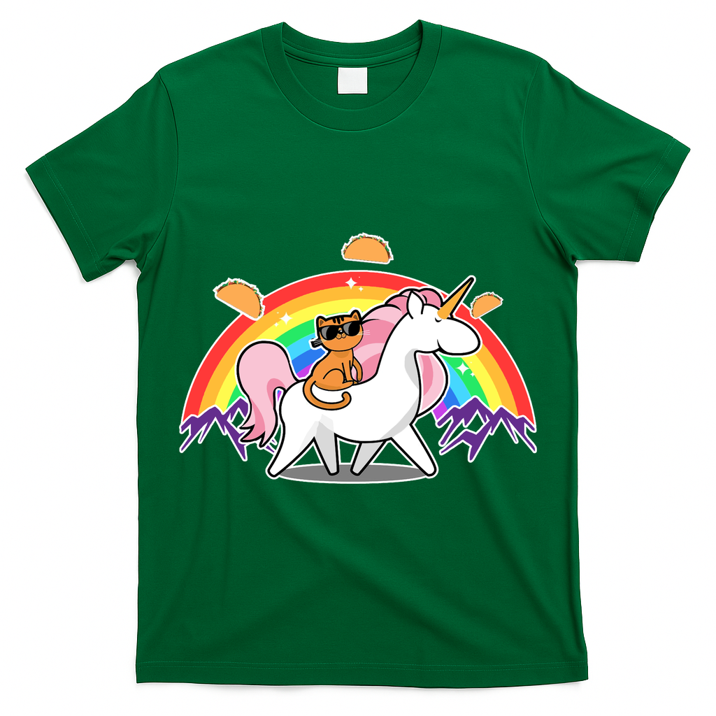Magical Adventure Tacos Cat Unicorn Rainbow T-Shirt