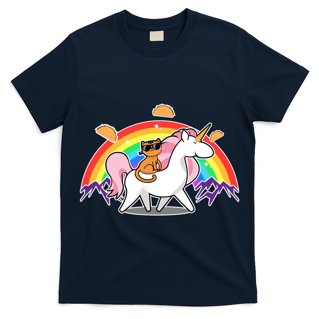 Magical Adventure Tacos Cat Unicorn Rainbow T-Shirt