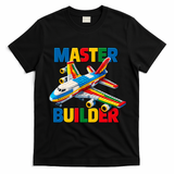 Master Builder Airplane Toy Building Blocks Brick T-Shirt - Black