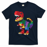 Master Builder Building Bricks Dinosaur T-Rex T-Shirt - Navy Blue