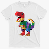 Master Builder Building Bricks Dinosaur T-Rex T-Shirt - White