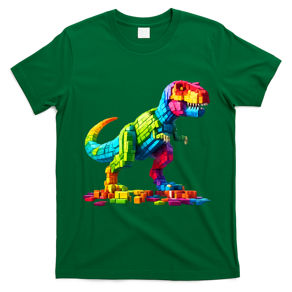 Master Builder Dinosaur Bricks Blocks Dino Toys Gifts T-Rex T-Shirt - Irish Green