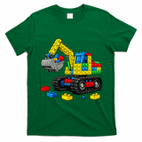 Master Builder Excavator Construction Building Bricks Blocks T-Shirt - Irish Green