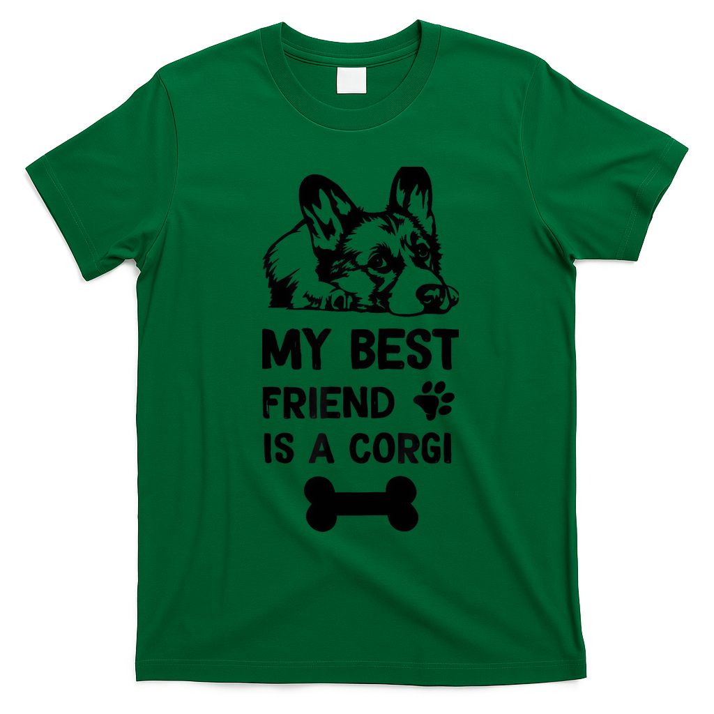 My Best Friend Is A corgi funny corgi dad corgi mom T-Shirt - Irish Green