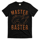 Master Baster Funny Turkey Print Happy Thanksgiving Day T-Shirt - Black