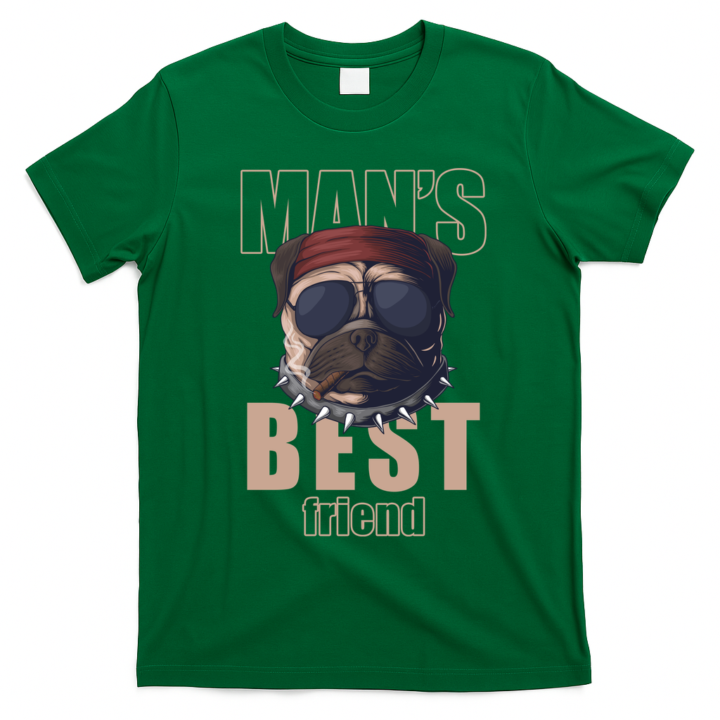 Mans Best Friend Bulldog Funny Dog Lover T-Shirt - Irish Green