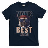 Mans Best Friend Bulldog Funny Dog Lover T-Shirt - Navy Blue