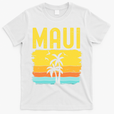 Maui Beach Hawaii Summer Vacation Hawaiian Sunset Vintage T-Shirt - White