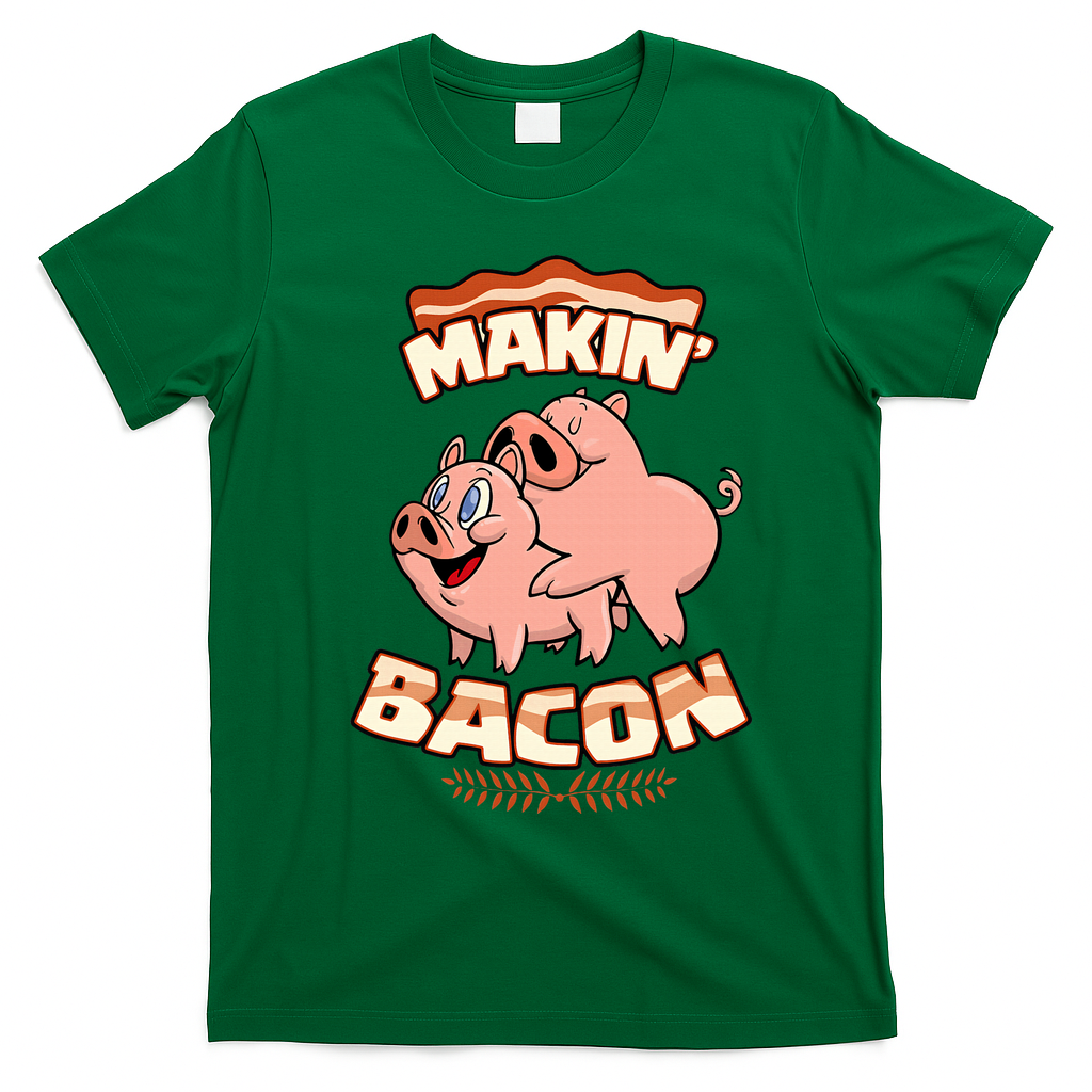 Makin Bacon Pig Funny Meatatarian T-Shirt - Irish Green