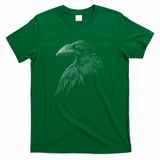 Mystical Black Raven Illustration Crow Artwork T-Shirt