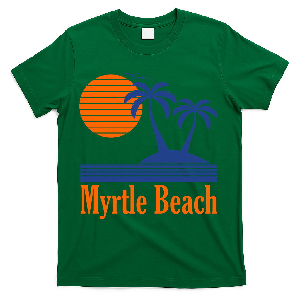 Myrtle Beach Summer Palm Tree T-Shirt - Green