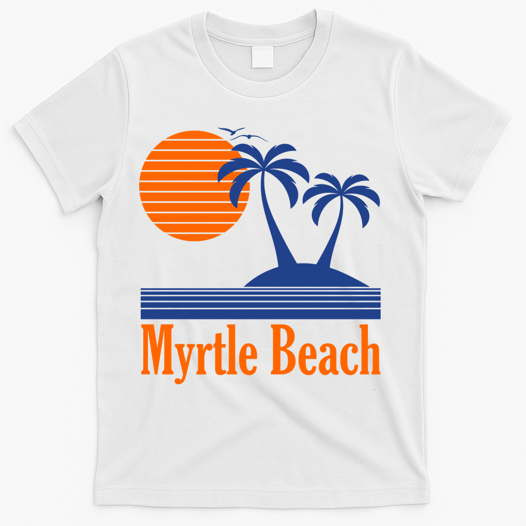 Myrtle Beach Summer Palm Tree T-Shirt - White