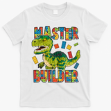 Master Builder T-Rex Dinosaur T-Shirt - White