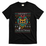 Meowy Christmas Cat - Ugly Xmas Sweater - Black