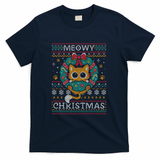 Meowy Christmas Cat - Ugly Xmas Sweater - Navy