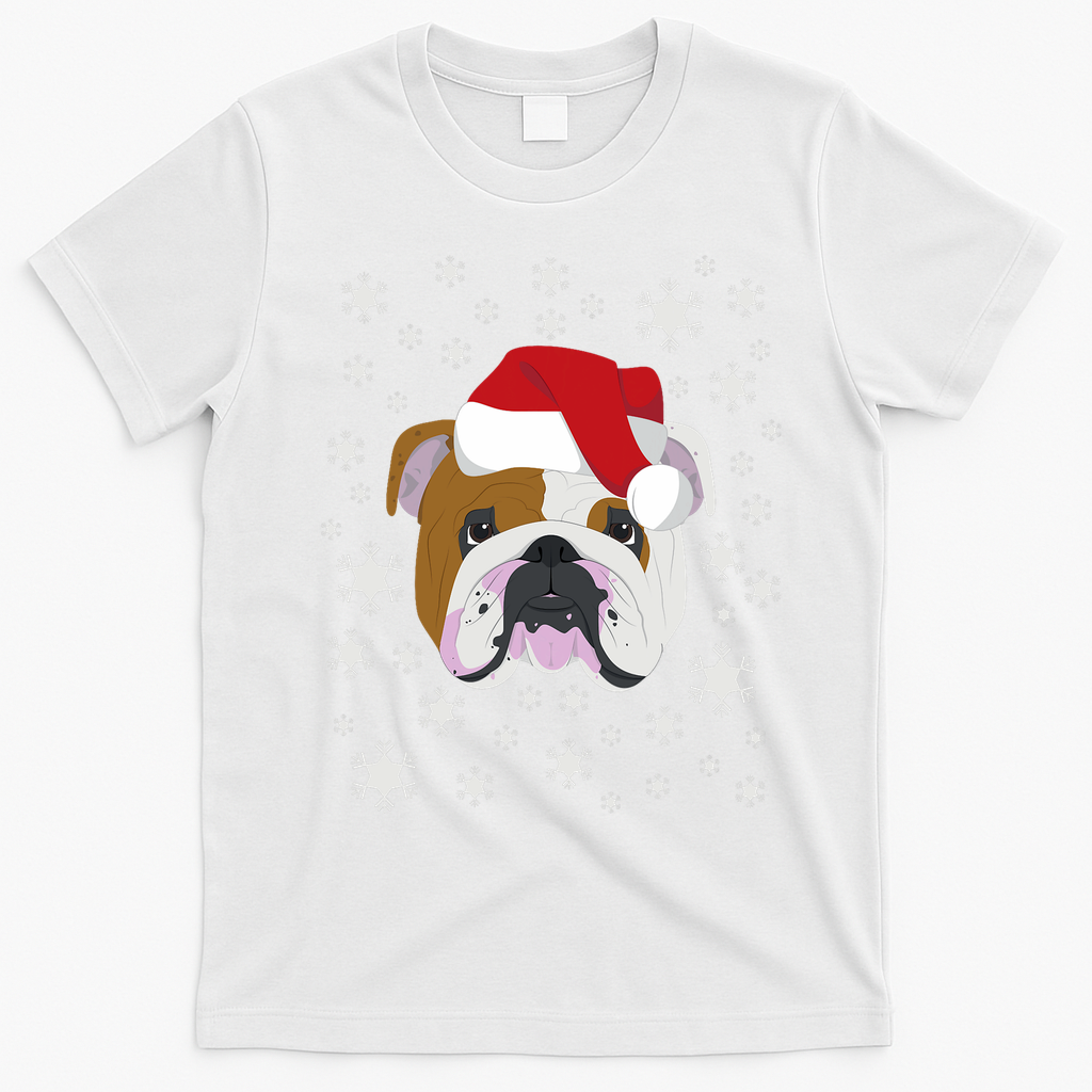 Merry Christmas English Bulldog Ugly Sweater T-Shirt - White