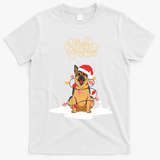 Merry Christmas Funny Xmas Christmas German Shepherd T-Shirt - White
