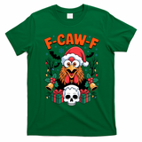 Merry Christmas F-Caw-F Chicken Spooky Skull T-Shirt - Irish Green