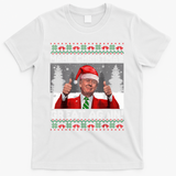 Make Christmas Great Again Funny Trump Pajamas Ugly Sweater T-Shirt - White