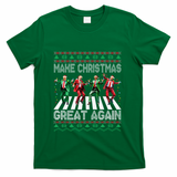 Make Christmas Great Again Ugly Sweaters Trump Dance Santa T-Shirt - Green