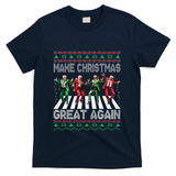 Make Christmas Great Again Ugly Sweaters Trump Dance Santa T-Shirt - Navy