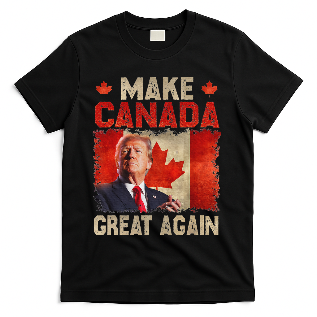 Make Canada Great Again Funny Trump President 2024 T-Shirt - Black