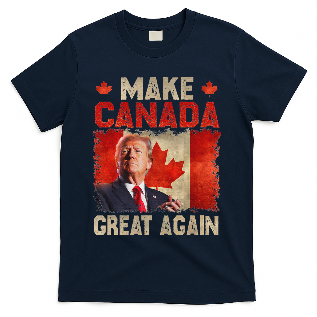 Make Canada Great Again Funny Trump President 2024 T-Shirt - Navy