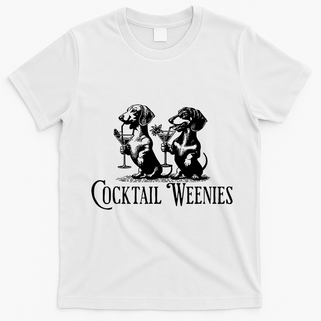 Martini Cocktail Lover Dachshund Cocktail Weenies Dachshund T-Shirt - White