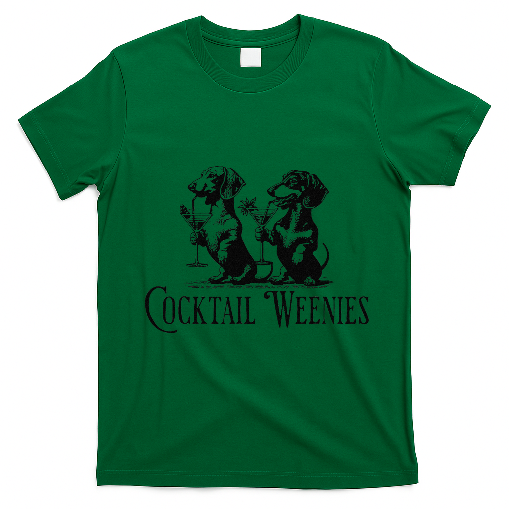Martini Cocktail Lover Dachshund Cocktail Weenies Dachshund Gift T-Shirt - Irish Green