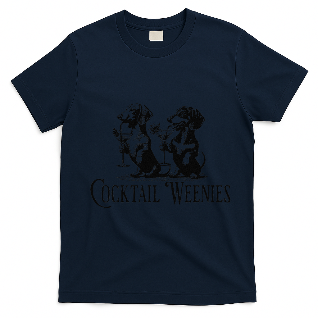 Martini Cocktail Lover Dachshund Cocktail Weenies Dachshund Gift T-Shirt - Navy Blue