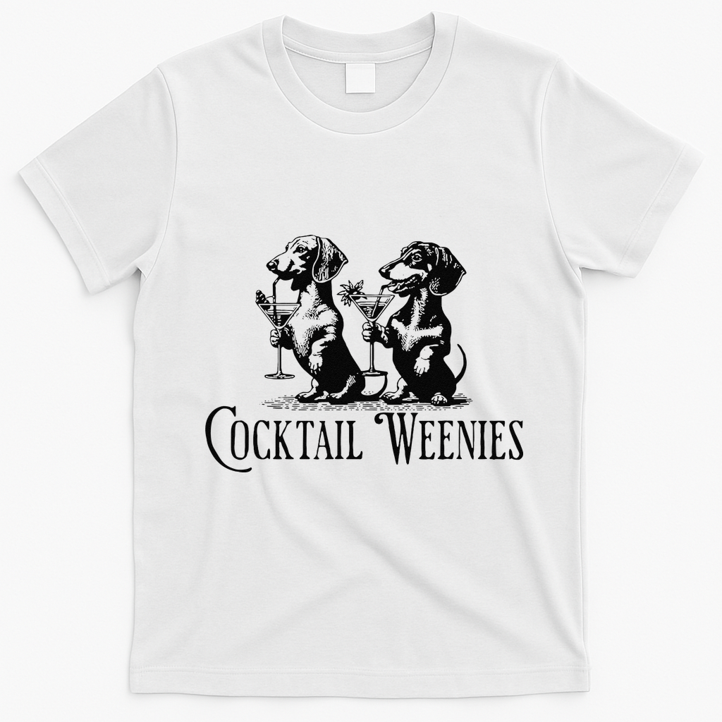 Martini Cocktail Lover Dachshund Cocktail Weenies Dachshund Gift T-Shirt - White