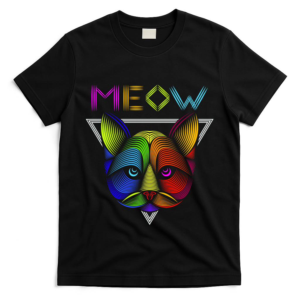 Meow Cat Neon T-Shirt