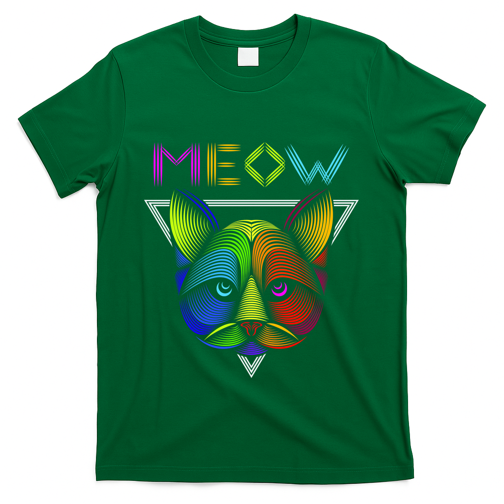 Meow Cat Neon T-Shirt