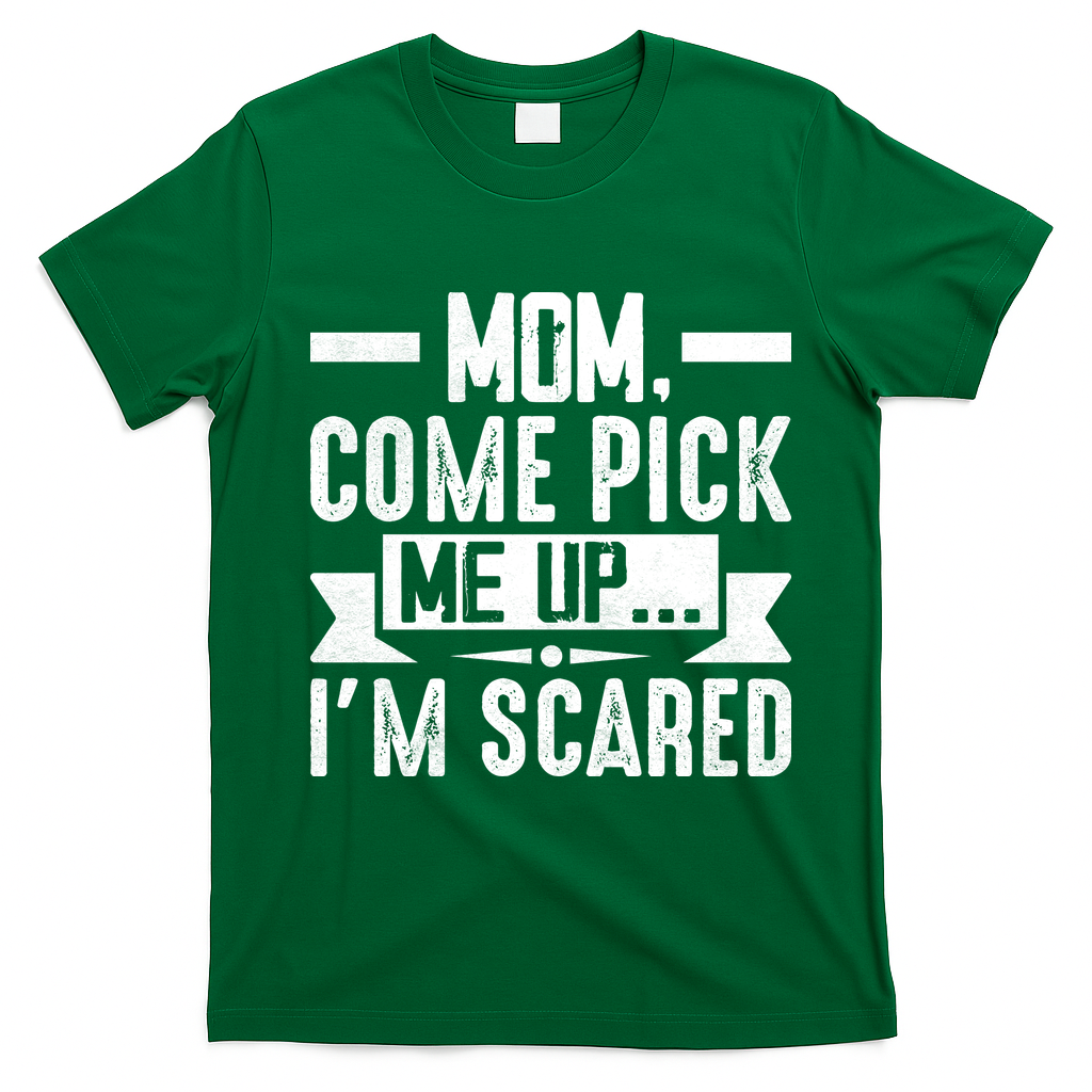 Mom Come Pick Me Up I'm Scared Funny T-Shirt - Irish Green