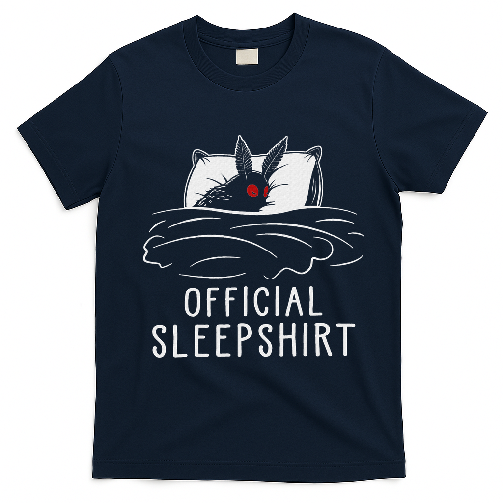 Mothman Cryptid Sleep T-Shirt - Navy Blue